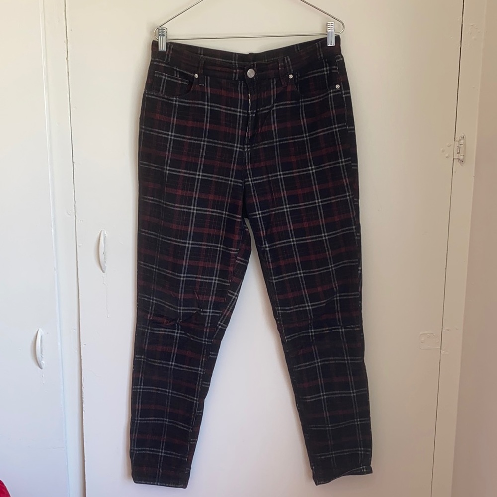 Plaid Corduroy Pants